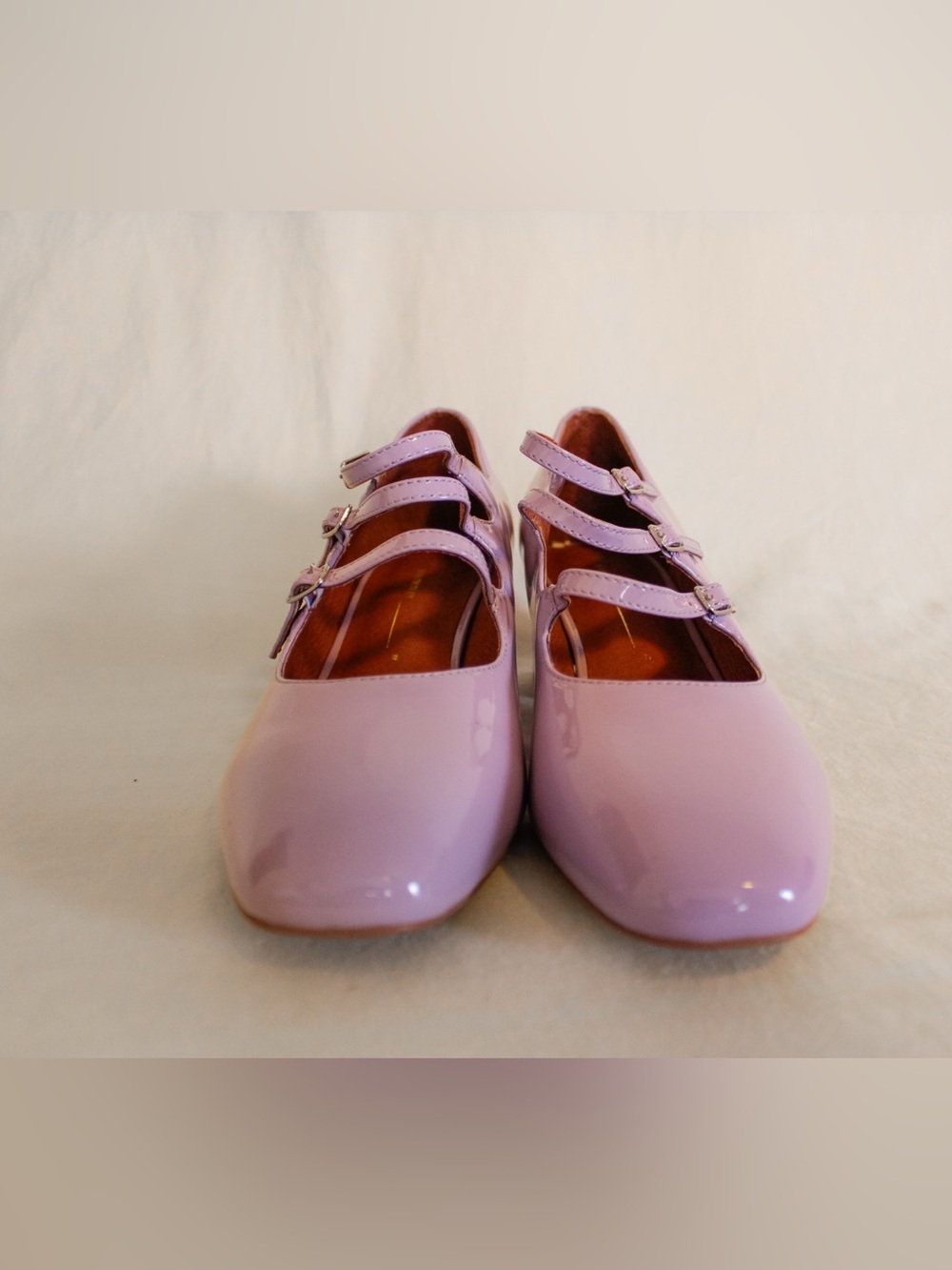 Intentionally Blank Women's Lilac Patent Mary Jane Block Heel Pumps New w/ Box - Picture 3 of 13